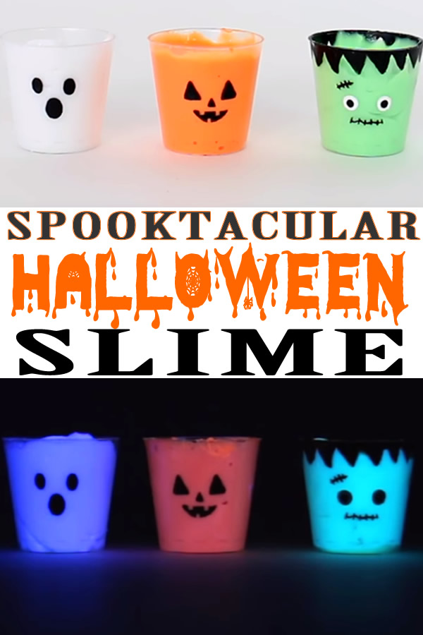 DIY Miniature Halloween Slime_How To Make Homemade Glow in the Dark Slime_Pumpkin - Ghost - Frankenstein