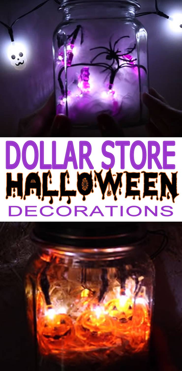 Dollar Store Halloween Decorations - Easy DIY & Scary Mason Jar Lights - Simple & Creepy Ideas - Halloween Party