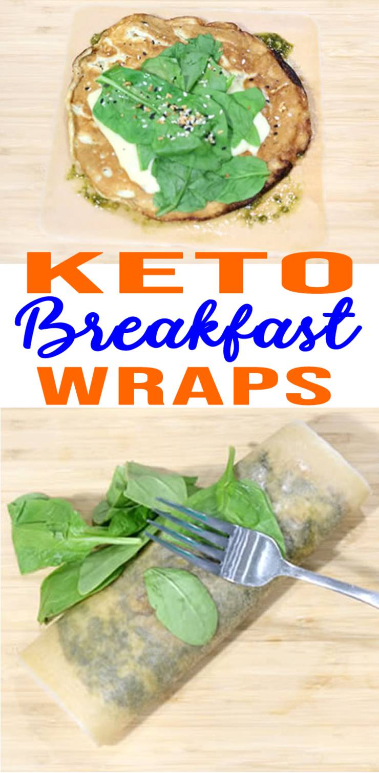 Keto breakfast recipe! Easy low carb egg wraps - yummy keto egg wraps using low carb coconut tortilla wraps. Delicious keto wrap recipe that you can make in under 10 minutes. 5 indgredient keto dinner or breakfast idea.