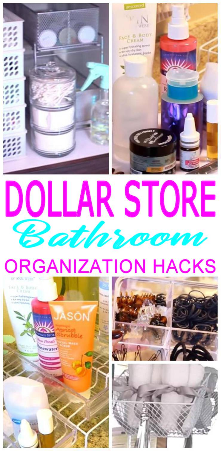 Dollar-Store-Bathroom-Organization-Hacks-DIY Dollar Store Craft Projects
