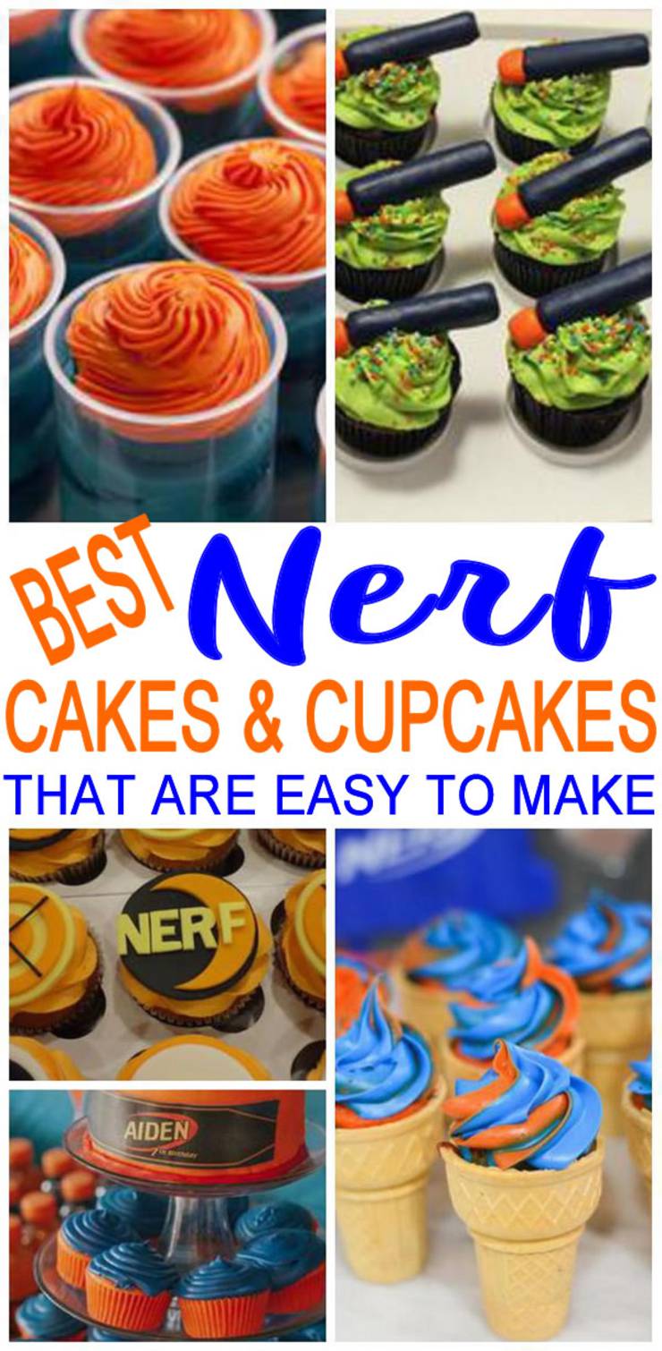 Nerf Cake and Nerf Gun Cupcake - Easy & Simple Ideas