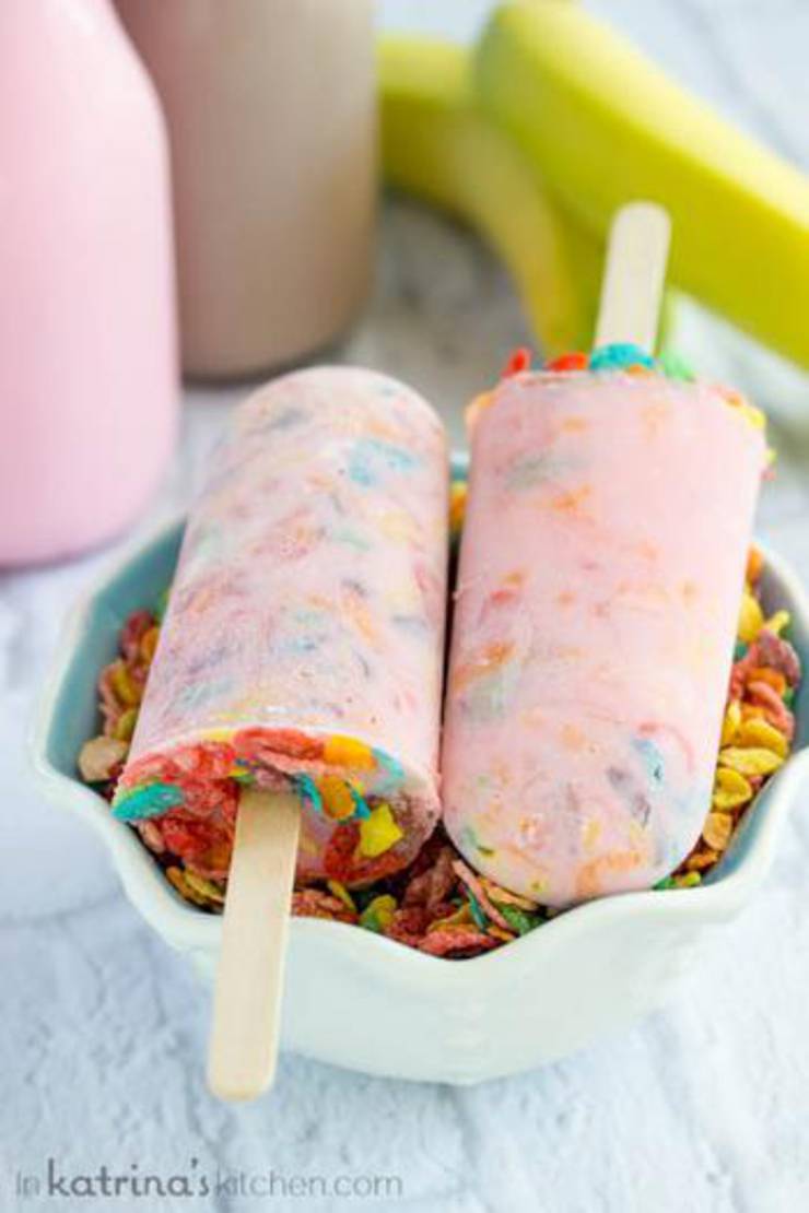 Milk And Cereal Breakfast Popsicles