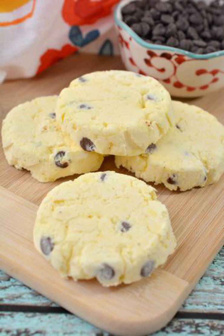 3 Ingredient Keto Vanilla Chocolate Chip Pudding Ice Cream Cookies