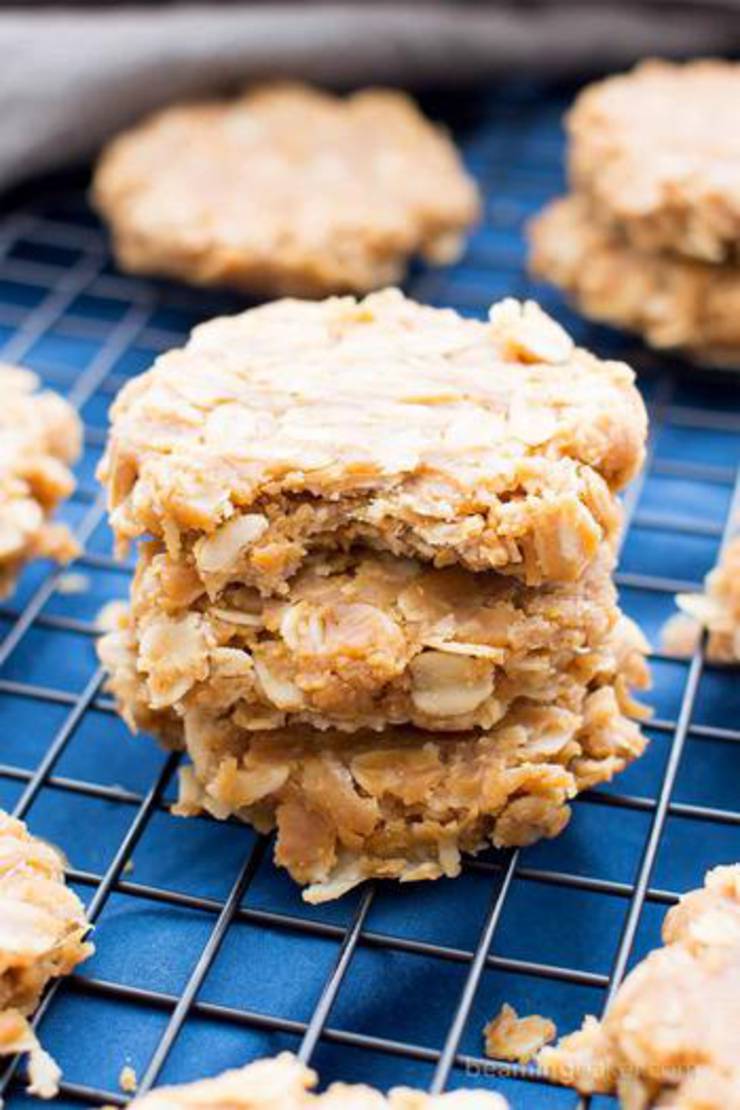 3 Ingredient No Bake Peanut Butter Oatmeal Cookies