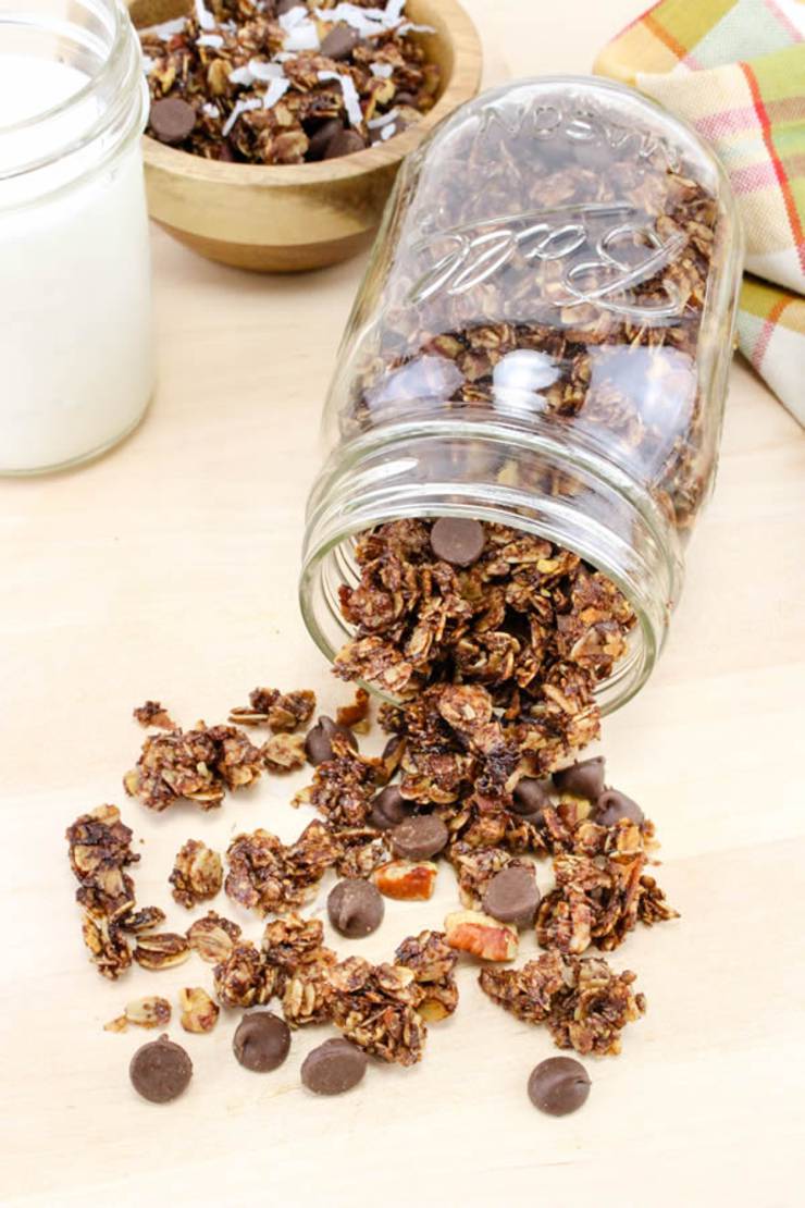 BEST Granola - Homemade Nutella Granola - Quick - Easy & Simple Recipe - Healthy Sweets For Breakfast - Dessert