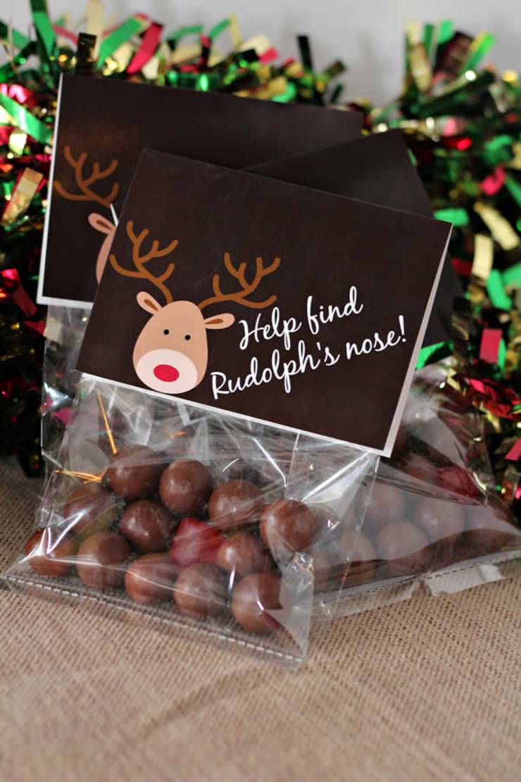 CUTE Christmas Treat Bags! EASY Reindeer Snack Bag Idea Printable Bag Toppers - For Kids - School - Adults - Co Workers - Teens - Simple DIY Reindeer Craft