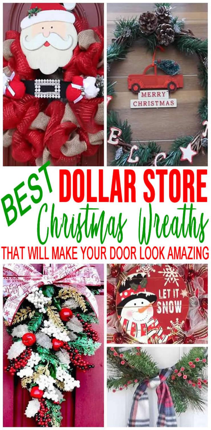 BEST Dollar Store Christmas Wreath! DIY Holiday Wreath Ideas - Learn How To Make Wreaths To Make Your Front Door Look Amazing - Dollar Store Hacks - Homemade Christmas Decor