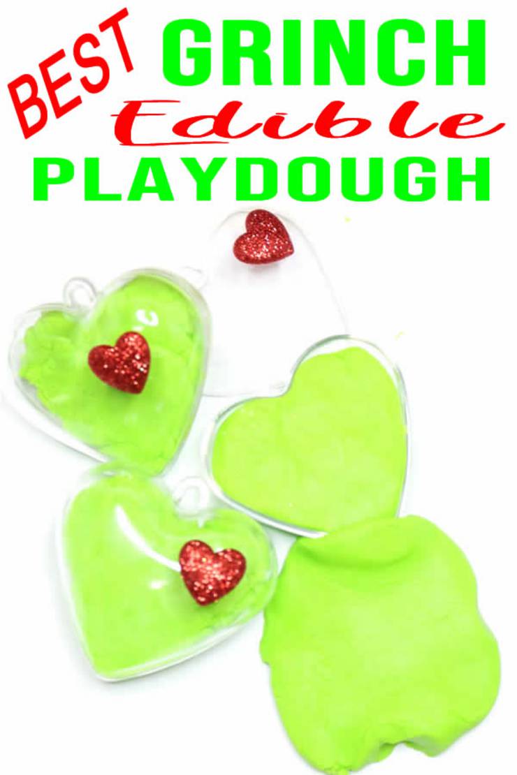 Grinch Crafts_How To Make Edible Playdough_ Easy DIY Edible Playdough Recipe No Cook - Christmas DIY Idea For Kids _ Grinch Party Favors