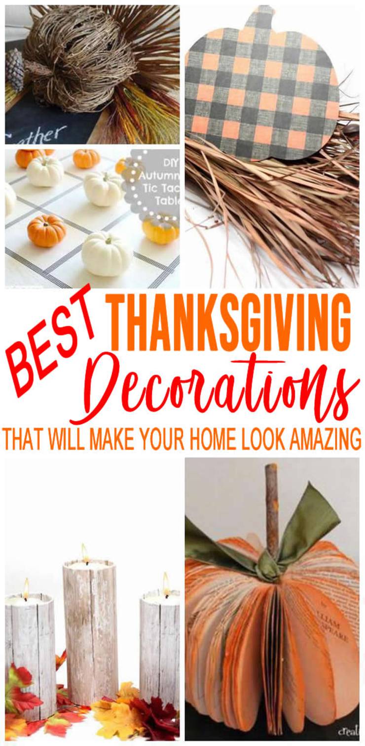 DIY Thanksgiving Decorations | Cheap – Easy Outside & Home Decor | Fun Ideas - Dollar Store - Centerpieces - Door - Porch - Simple Budget Friendly Holiday Crafts