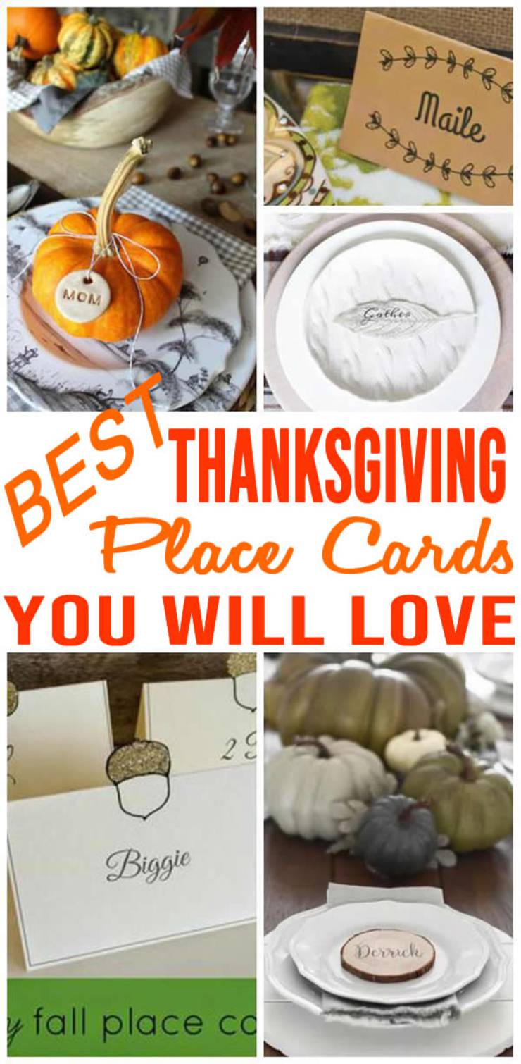 BEST Thanksgiving Place Cards! Easy & Simple Place Card Settings - DIY - Handmade - Printable & More