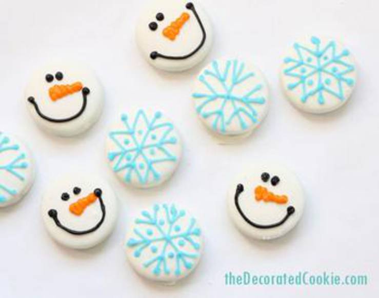 Snowmen And Snowflake Oreo Cookies