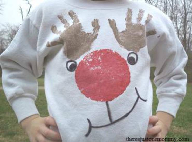 Hand Print Reindeer Sweatshirt