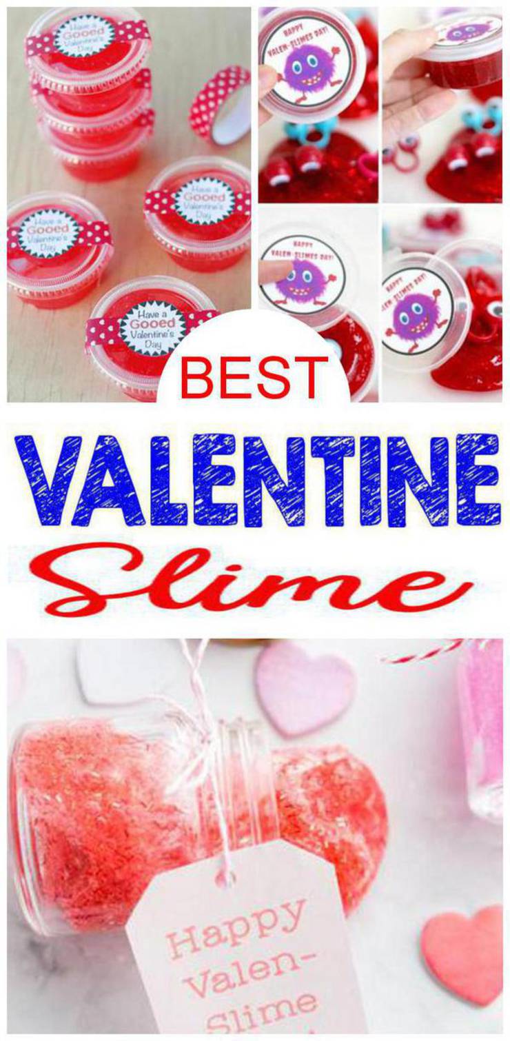 DIY Valentine Slime Recipes – How To Make Homemade Easy Slime Ideas For Kids – Parties – Crafts – Printables - Gifts - Fun - Love - Heart - Containers