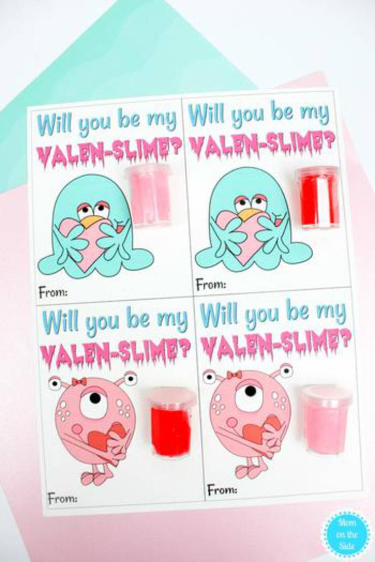 Printable Valentines Day Slime Cards