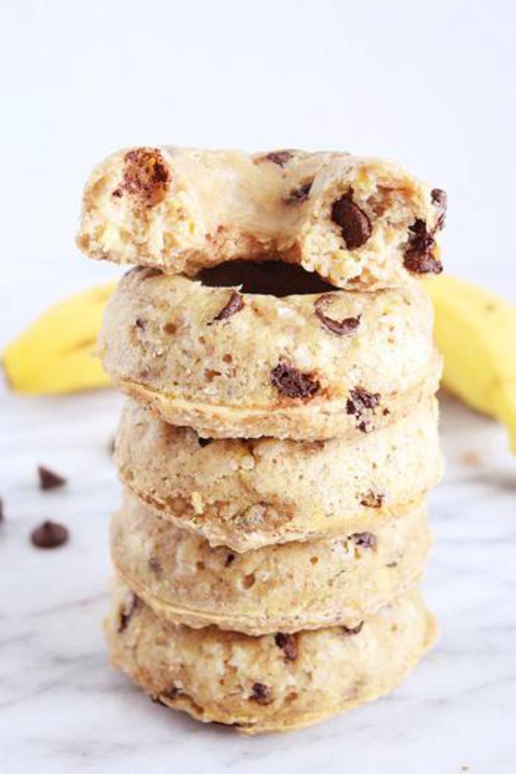 Vegan Banana Chocolate Chip Doughnuts