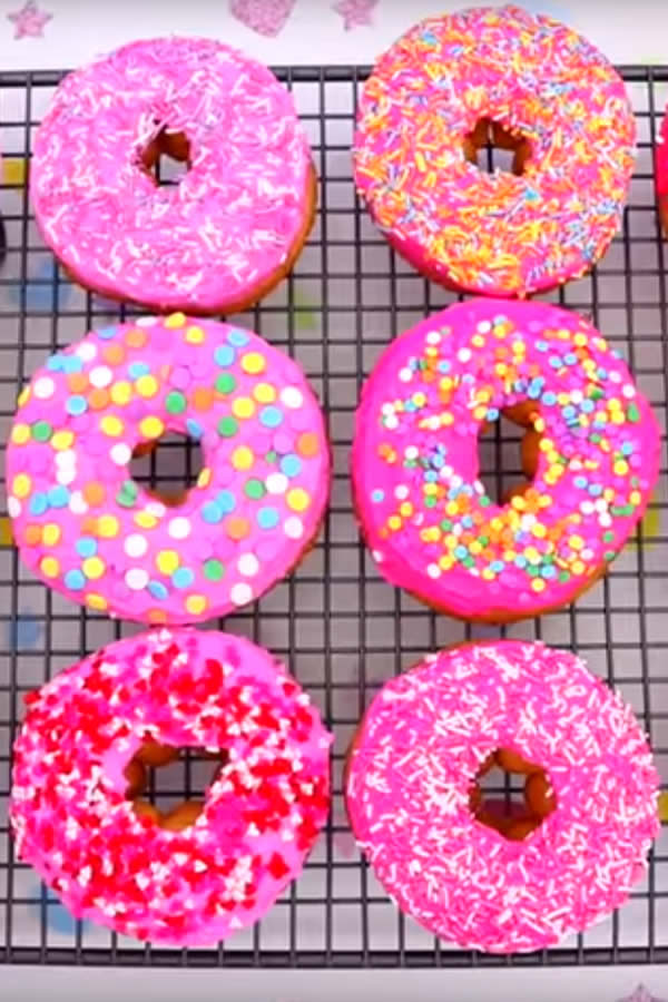 EASY Colorful Glazed Donuts - Pink Party Donuts - Fun Donut Ideas - Valentines Treats - Birthday Parties - Kids Desserts