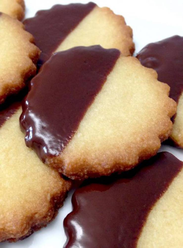 Keto Chocolate Dipped Shortbread Cookies