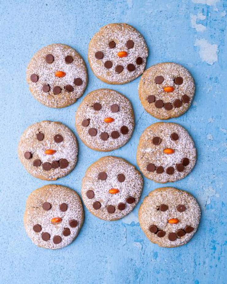 Snowman Peanut Butter Cookies