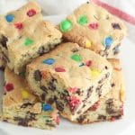 Cookie Bars – EASY – Quick – Simple M & M Candy Chocolate Chip Cookie Bar Recipe – BEST Homemade Quick – Desserts – Snacks – Party Food
