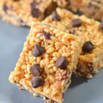 {Easy} Keto Peanut Butter Chocolate Chip Rice Krispies Treats Recipe – Low Carb Desserts – Snacks - Gluten Free