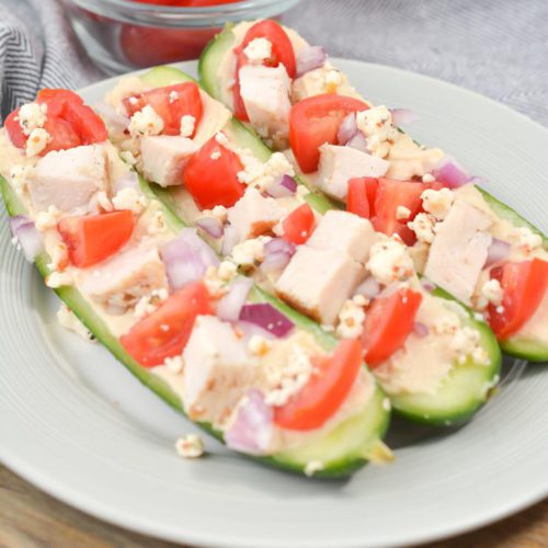 EASY Keto Mediterranean Cucumber Boats – Low Carb Idea – Quick – Healthy – BEST Recipe