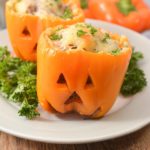 EASY Keto Low Carb Jack O Lantern Stuffed Peppers Idea – Halloween - Gluten Free - Quick – Healthy – BEST Recipe