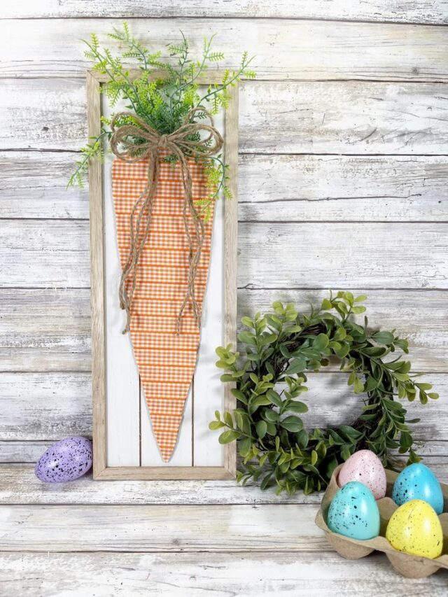 How to Make DIY Dollar Tree Farmhouse Carrot Ribbon Sign