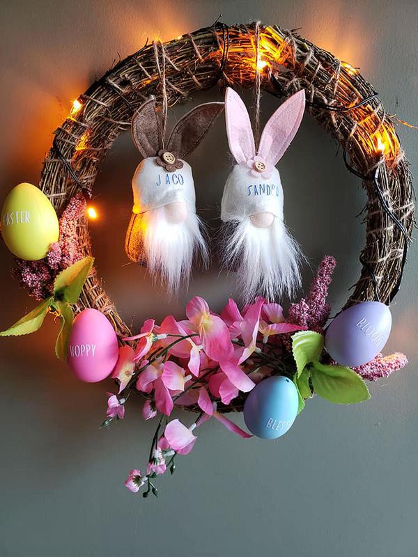 Easter Bunny Gnome Easter Wreath - The Best Vinyl Cutters