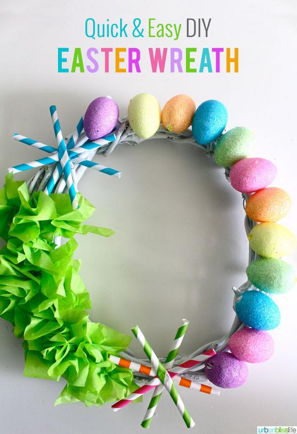 Quick And Easy Diy Easter Wreath - Urban Bliss Life
